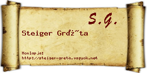 Steiger Gréta névjegykártya
